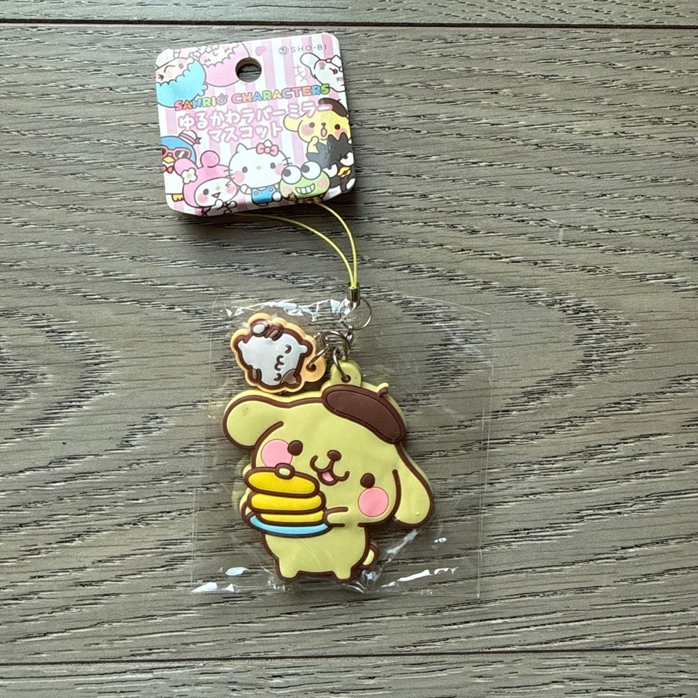 Sanrio Pompompurin Mirror Charm Yellow Pancake Mascot Kids OS